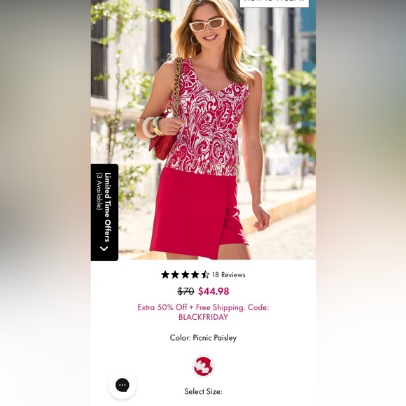 Boston Proper tank top Blouson Beyond Travel NWT XS Picnic Paisley - Picture 2 of 12